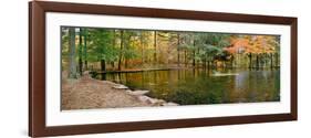 Fall colors over pond in Nature Center, Eagle Creek Park, Indianapolis, Indiana, USA-Anna Miller-Framed Photographic Print