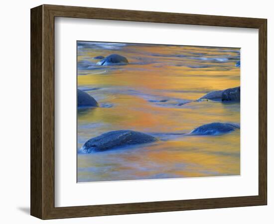 Fall Colors Reflect in the West River, Jamaica State Park, Vermont, USA-Jerry & Marcy Monkman-Framed Photographic Print