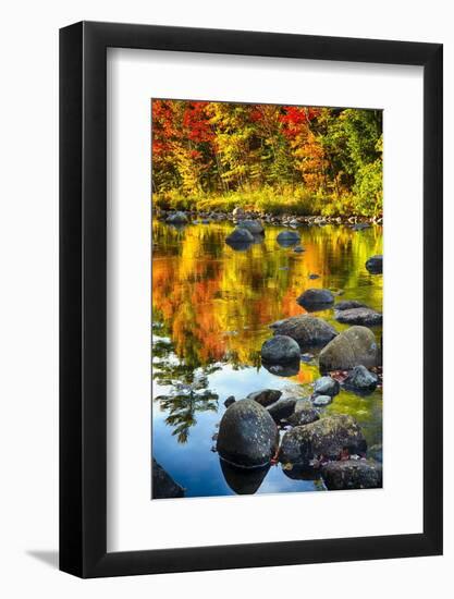 Fall Colors Reflected in a River-George Oze-Framed Photographic Print