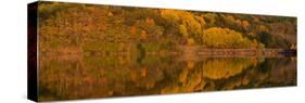 Fall colors reflected in lake at White Mound State Park, Wisconsin, USA-null-Stretched Canvas