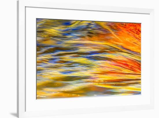 Fall colors reflected in motion blurred view of the Lower Deschutes River, Central Oregon, USA-Stuart Westmorland-Framed Photographic Print