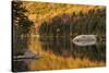 Fall colors reflected on beaver pond, White Mountains National Forest, New Hampshire-Adam Jones-Stretched Canvas