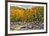 Fall colors reflecting on Swift River, Lower Falls Recreation Site, Kancamagus, New Hampshire-Adam Jones-Framed Photographic Print