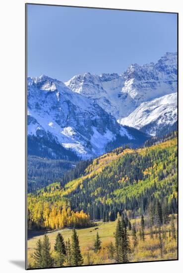 Fall Colors, Road 7, Sneffels Range in the Background-Richard Maschmeyer-Mounted Photographic Print