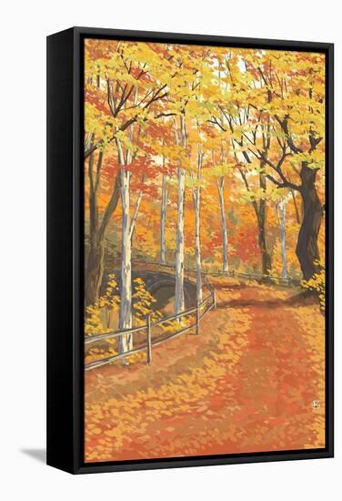 Fall Colors-Lantern Press-Framed Stretched Canvas