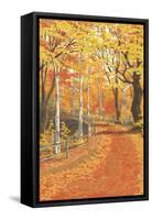 Fall Colors-Lantern Press-Framed Stretched Canvas