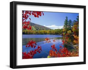 Fall Colours, Moose Pond, with Mount Pleasant in the Background, Maine, New England, USA-Roy Rainford-Framed Premium Photographic Print