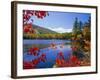 Fall Colours, Moose Pond, with Mount Pleasant in the Background, Maine, New England, USA-Roy Rainford-Framed Photographic Print