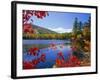 Fall Colours, Moose Pond, with Mount Pleasant in the Background, Maine, New England, USA-Roy Rainford-Framed Photographic Print