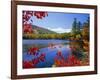 Fall Colours, Moose Pond, with Mount Pleasant in the Background, Maine, New England, USA-Roy Rainford-Framed Photographic Print