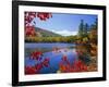 Fall Colours, Moose Pond, with Mount Pleasant in the Background, Maine, New England, USA-Roy Rainford-Framed Photographic Print