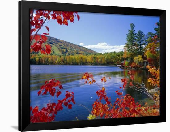 Fall Colours, Moose Pond, with Mount Pleasant in the Background, Maine, New England, USA-Roy Rainford-Framed Photographic Print