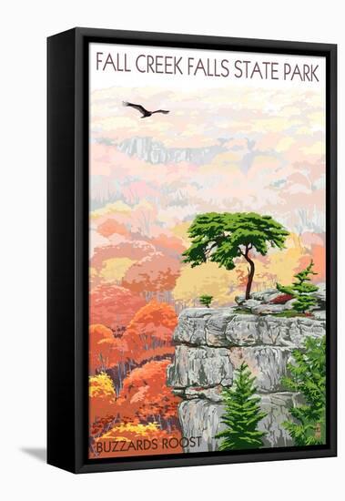 Fall Creek Falls State Park, Tennessee - Buzzards Roost-Lantern Press-Framed Stretched Canvas