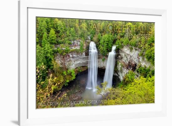 Fall Creek Falls State Park, Tennessee - Fall Creek and Coon Creek Falls-Lantern Press-Framed Premium Giclee Print