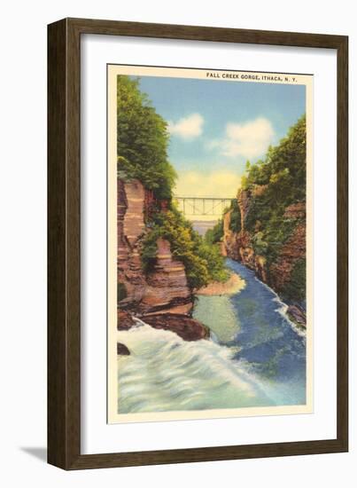 Fall Creek Gorge, Ithaca-null-Framed Art Print