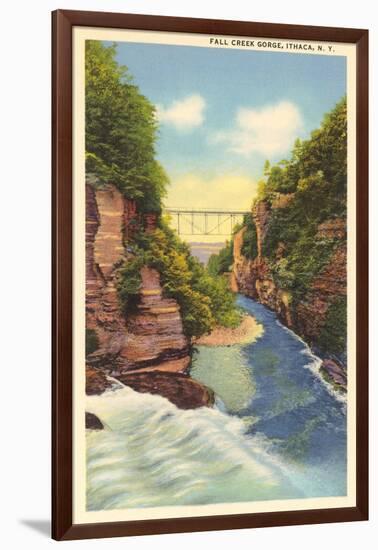 Fall Creek Gorge, Ithaca-null-Framed Art Print