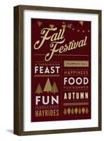 Fall Festival - Block Typography-Lantern Press-Framed Art Print