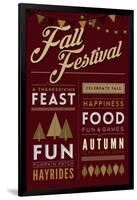 Fall Festival - Block Typography-Lantern Press-Framed Art Print