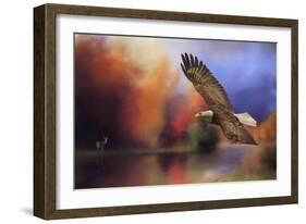 Fall Flight Bald Eagle-Jai Johnson-Framed Giclee Print