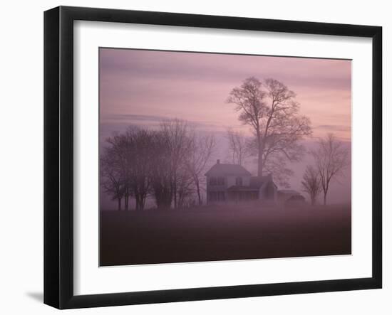 Fall Fog on Suffolk Virginia Farm-Karen Kasmauski-Framed Premium Photographic Print