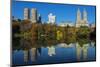 Fall Foliage at Central Park with Upper West Side Behind, Manhattan, New York, USA-Stefano Politi Markovina-Mounted Photographic Print