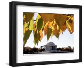 Fall Foliage Frames the Jefferson Memorial on the Tidal Basin Near the White House-Ron Edmonds-Framed Photographic Print