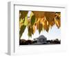 Fall Foliage Frames the Jefferson Memorial on the Tidal Basin Near the White House-Ron Edmonds-Framed Photographic Print