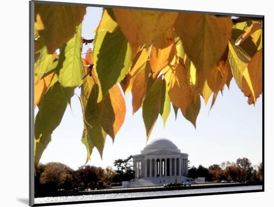 Fall Foliage Frames the Jefferson Memorial on the Tidal Basin Near the White House-Ron Edmonds-Mounted Photographic Print