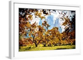 Fall Foliage in Central Park - In the Style of Oil Painting-Philippe Hugonnard-Framed Giclee Print