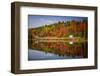 Fall Forest with Colorful Autumn Leaves and Highway 60 Reflecting in Lake of Two Rivers.  Algonquin-elenathewise-Framed Photographic Print