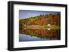 Fall Forest with Colorful Autumn Leaves and Highway 60 Reflecting in Lake of Two Rivers.  Algonquin-elenathewise-Framed Photographic Print