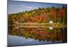 Fall Forest with Colorful Autumn Leaves and Highway 60 Reflecting in Lake of Two Rivers.  Algonquin-elenathewise-Mounted Photographic Print