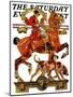 "Fall Foxhunting," Saturday Evening Post Cover, October 19, 1929-Joseph Christian Leyendecker-Mounted Giclee Print