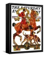 "Fall Foxhunting," Saturday Evening Post Cover, October 19, 1929-Joseph Christian Leyendecker-Framed Stretched Canvas