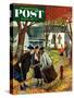 "Fall Gab Session" Saturday Evening Post Cover, November 7, 1953-Constantin Alajalov-Stretched Canvas
