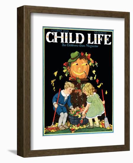 Fall Harvest - Child Life, October 1928-Hazel Frazee-Framed Premium Giclee Print