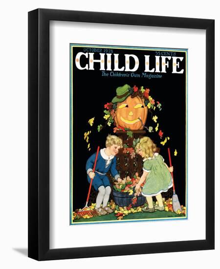 Fall Harvest - Child Life, October 1928-Hazel Frazee-Framed Premium Giclee Print