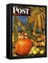 "Fall Harvest," Saturday Evening Post Cover, October 27, 1945-John Atherton-Framed Stretched Canvas