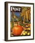 "Fall Harvest," Saturday Evening Post Cover, October 27, 1945-John Atherton-Framed Giclee Print