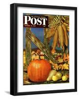 "Fall Harvest," Saturday Evening Post Cover, October 27, 1945-John Atherton-Framed Giclee Print