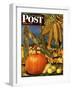 "Fall Harvest," Saturday Evening Post Cover, October 27, 1945-John Atherton-Framed Giclee Print