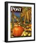 "Fall Harvest," Saturday Evening Post Cover, October 27, 1945-John Atherton-Framed Premium Giclee Print