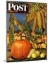 "Fall Harvest," Saturday Evening Post Cover, October 27, 1945-John Atherton-Mounted Premium Giclee Print