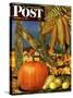 "Fall Harvest," Saturday Evening Post Cover, October 27, 1945-John Atherton-Stretched Canvas