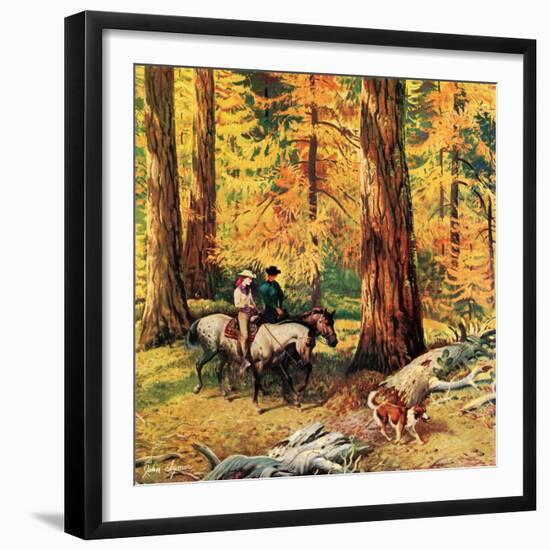 "Fall Horseback Ride", October 20, 1956-John Clymer-Framed Giclee Print