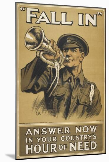 Fall In.' Answer Now in Your Country's Hour Of Need'-null-Mounted Giclee Print