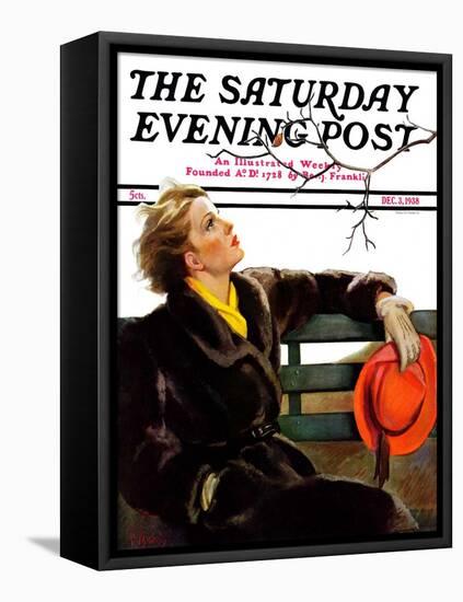 "Fall in the Park," Saturday Evening Post Cover, December 3, 1938-Neysa Mcmein-Framed Stretched Canvas