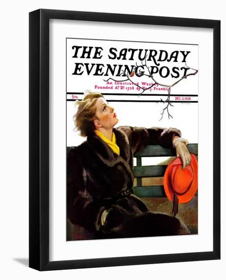 "Fall in the Park," Saturday Evening Post Cover, December 3, 1938-Neysa Mcmein-Framed Giclee Print