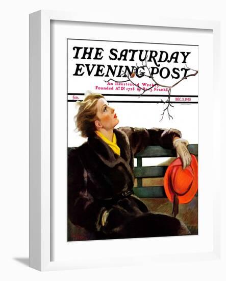 "Fall in the Park," Saturday Evening Post Cover, December 3, 1938-Neysa Mcmein-Framed Giclee Print