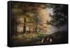 Fall In The Pines-Bill Makinson-Framed Stretched Canvas